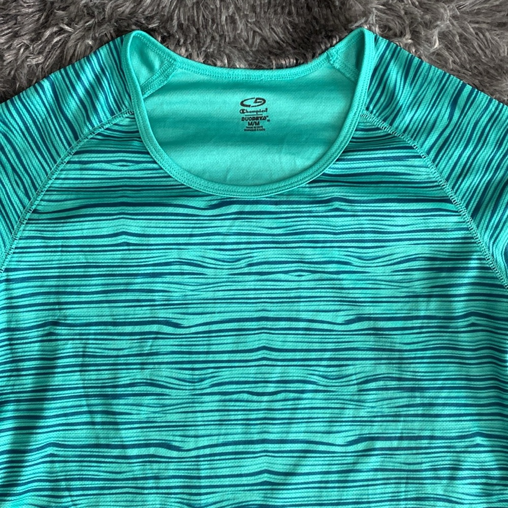 Champion duodry dark seafoam green and navy horizontal strap sporty top - Picture 5 of 17